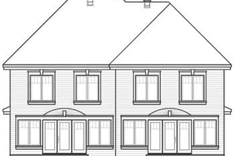 Home Plan - Exterior - Rear Elevation for European House Plan #23-2171 - 3 bed, 1.5 bath
