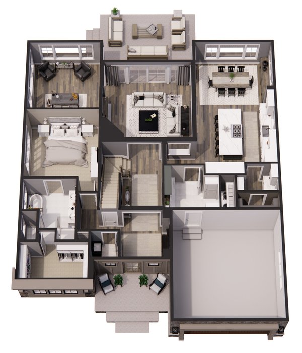 House Plan Design - Floor Plan - Main Floor 1 for Country House Plan #51-1567 - 3 bed, 2.5 bath