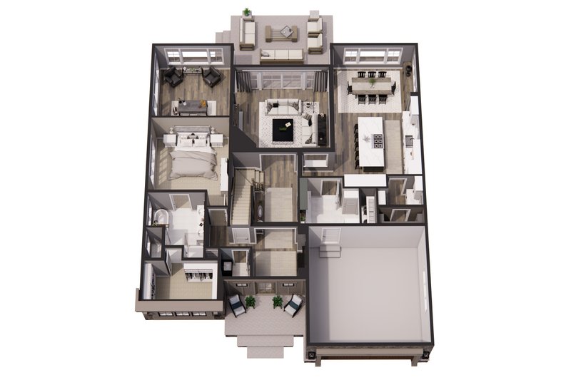 House Plan Design - Floor Plan - Main Floor 1 for Country House Plan #51-1567 - 3 bed, 2.5 bath