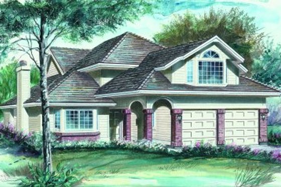 Exterior - Front Elevation for Traditional House Plan #47-549 - 3 bed, 2.5 bath