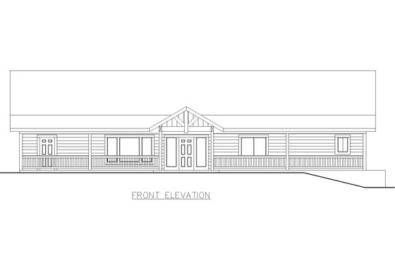 Exterior - Front Elevation 3 for Ranch House Plan #117-988 - 3 bed, 3.5 bath