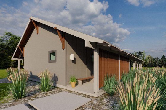 Exterior - Front Elevation 4 for Ranch House Plan #449-16 - 3 bed, 2 bath