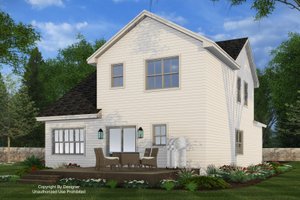 Exterior - Rear Elevation for Farmhouse House Plan #51-1513 - 4 bed, 3 bath