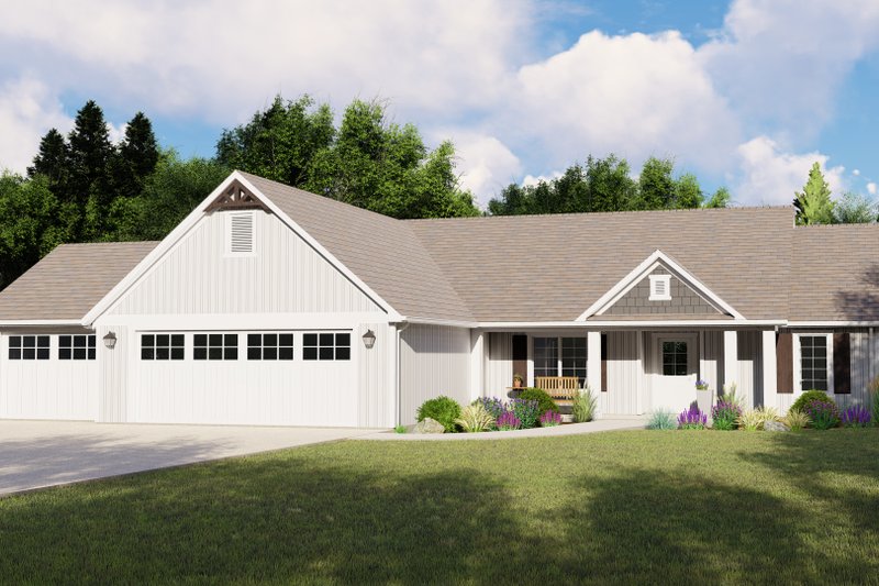 Architectural House Design - Ranch Exterior - Front Elevation Plan #1064-88