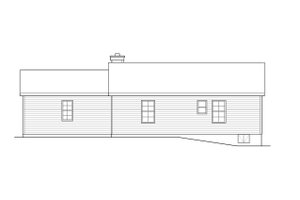 Exterior - Rear Elevation for Ranch House Plan #22-631 - 2 bed, 2 bath
