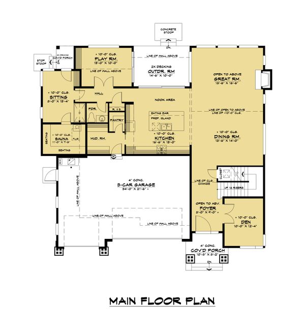Contemporary Floor Plan - Main Floor Plan #1066-121
