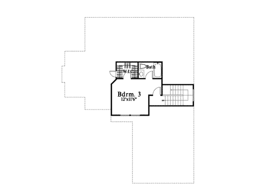 Floor Plan - Upper Floor for Bungalow House Plan #78-141 - 3 bed, 3 bath