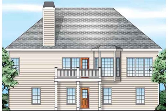 Rear with Basement Foundation