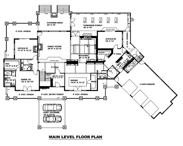 Craftsman Floor Plan - Main Floor Plan #117-954