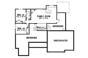 Floor Plan - Lower Floor for Traditional House Plan #67-780 - 4 bed, 3 bath