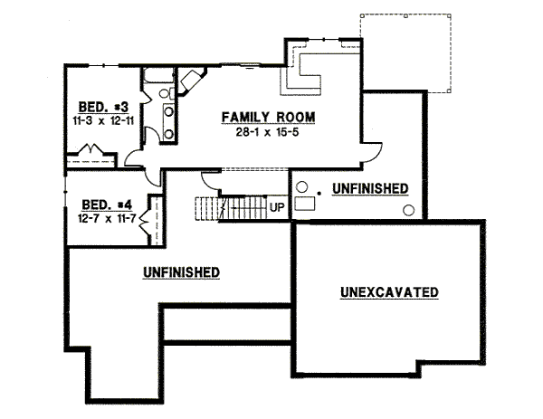 Traditional Floor Plan - Lower Floor Plan #67-780