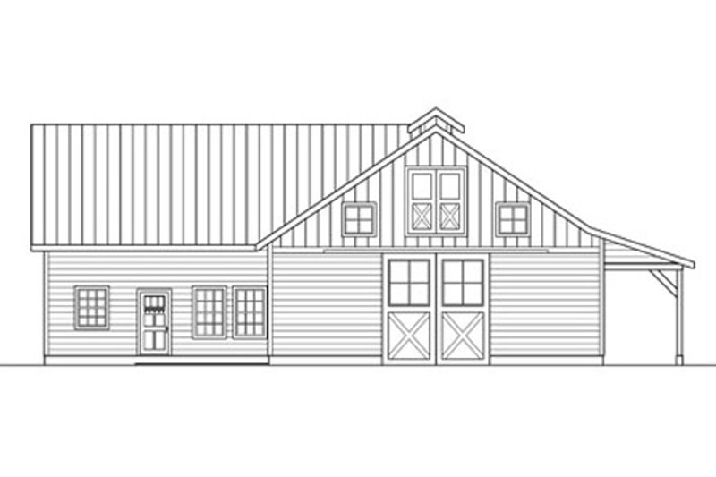 Home Plan - Exterior - Rear Elevation for Country House Plan #124-798 - 1 bed, 1 bath
