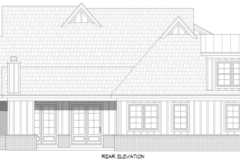 Home Plan - Exterior - Rear Elevation 1 for Farmhouse House Plan #932-1295 - 5 bed, 3.5 bath