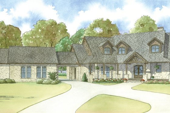 Exterior - Front Elevation 3 for Country House Plan #923-39 - 5 bed, 5.5 bath