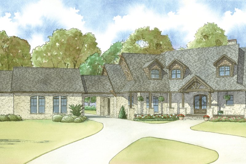 Architectural House Design - Exterior - Front Elevation 3 for Country House Plan #923-39 - 5 bed, 5.5 bath