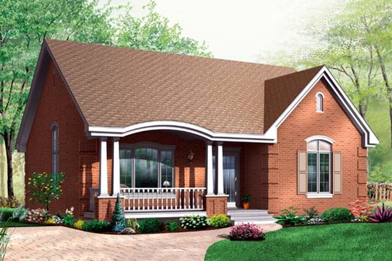 House Plan Design - Traditional style home in a Bungalow design, front elevation