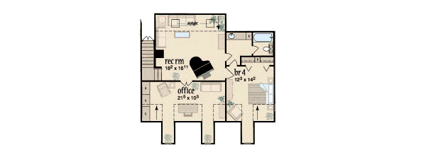 Colonial Floor Plan - Upper Floor Plan #36-238