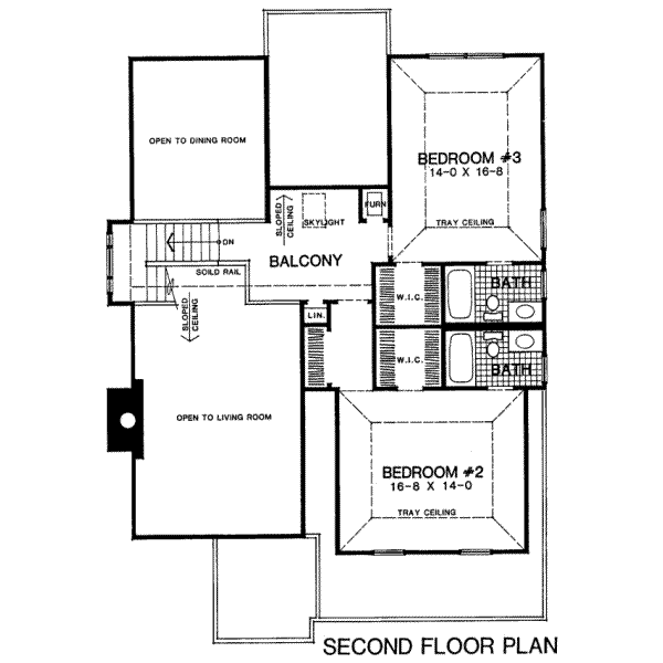 Traditional Floor Plan - Upper Floor Plan #322-106