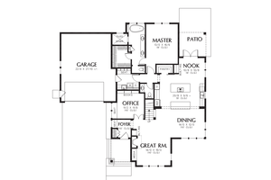 Floor Plan - Main Floor for Craftsman House Plan #48-708 - 4 bed, 2.5 bath