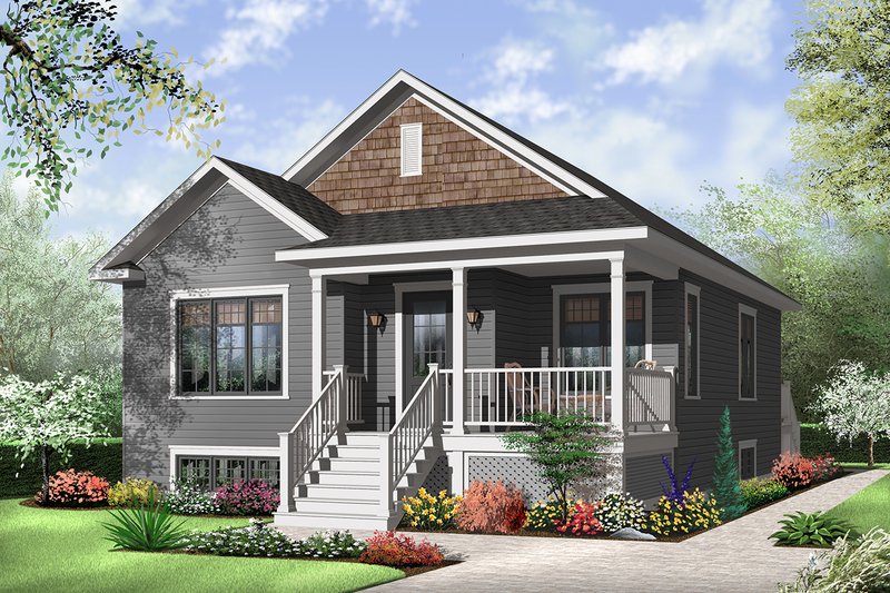 Country Style House Plan - 2 Beds 1 Baths 1017 Sq/Ft Plan #23-2377