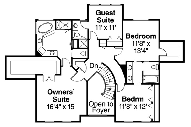Home Plan - Floor Plan - Upper Floor for European House Plan #124-271 - 4 bed, 3.5 bath