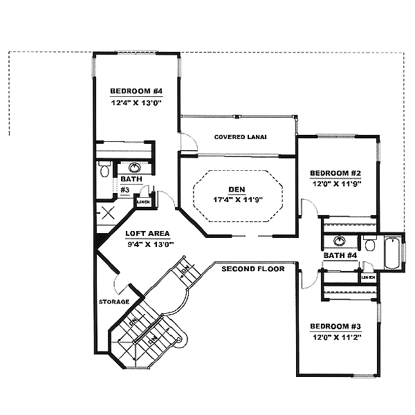 House Plan - 4 Beds 3.5 Baths 3822 Sq/Ft Plan #27-202 - Houseplans.com