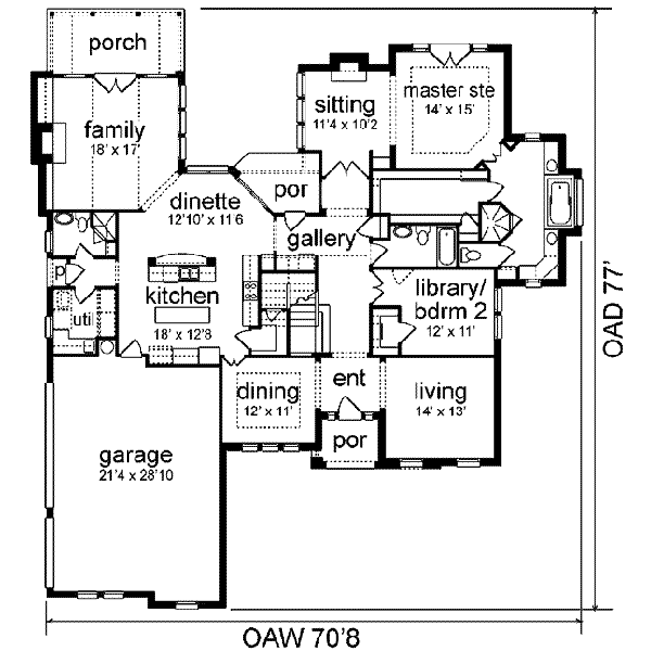 Home Plan - European Floor Plan - Main Floor Plan #84-153
