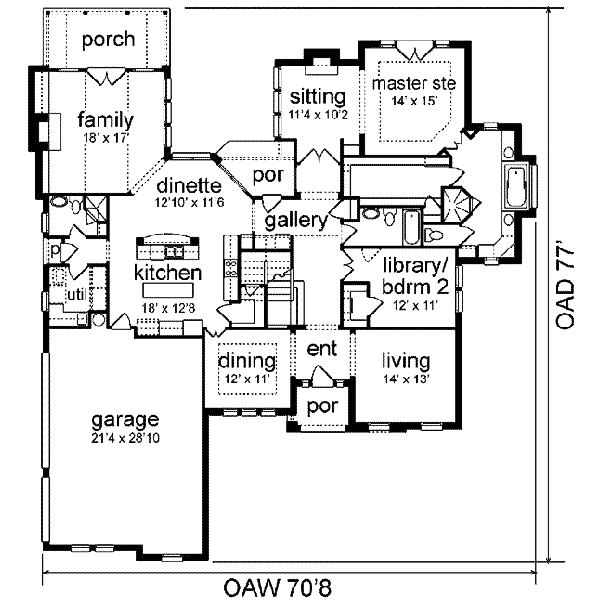 European Floor Plan - Main Floor Plan #84-153