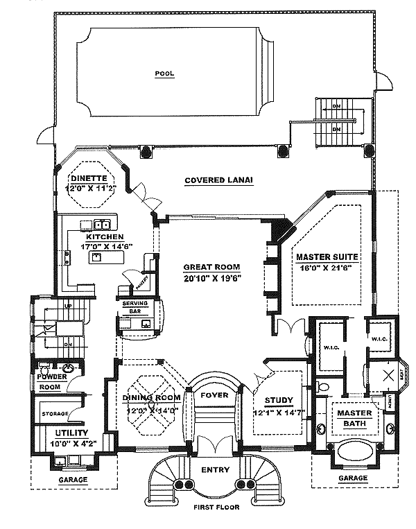 European Floor Plan - Main Floor Plan #27-208