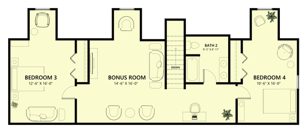 Home Plan - Floor Plan - Upper Floor for Cottage House Plan #1123-2 - 5 bed, 3 bath