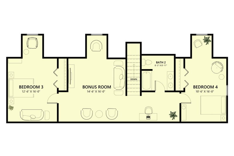 Home Plan - Floor Plan - Upper Floor for Cottage House Plan #1123-2 - 5 bed, 3 bath