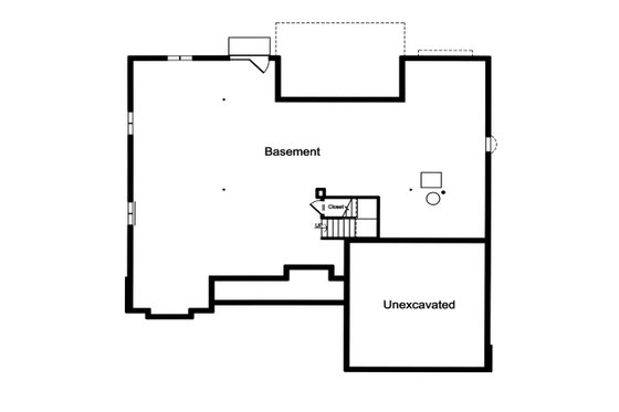 Floor Plan - Lower Floor 1 for Traditional House Plan #46-894 - 3 bed, 2.5 bath