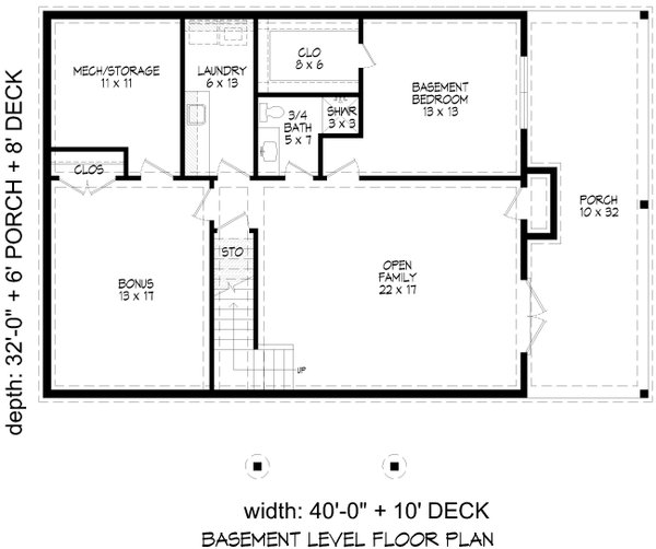 Dream House Plan - Colonial Floor Plan - Lower Floor Plan #932-1035