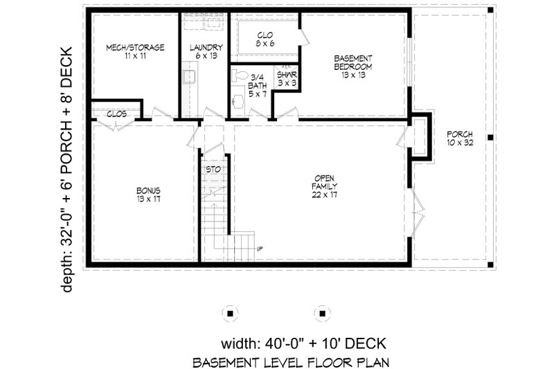 House Design - Floor Plan - Lower Floor for Colonial House Plan #932-1035 - 5 bed, 3.5 bath