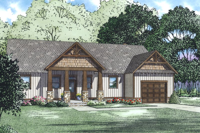 House Blueprint - Craftsman Exterior - Front Elevation Plan #17-3468