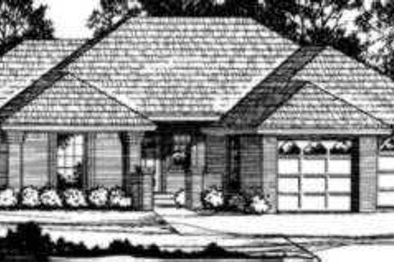 Exterior - Front Elevation for Traditional House Plan #40-286 - 3 bed, 2 bath