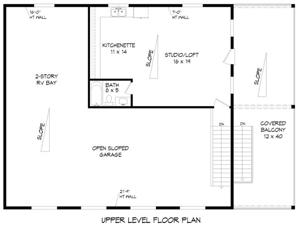 House Blueprint - Southern Floor Plan - Upper Floor Plan #932-1336