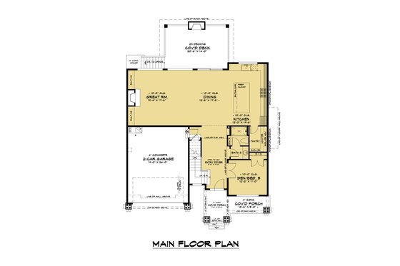 Floor Plan - Main Floor for Contemporary House Plan #1066-210 - 5 bed, 3 bath