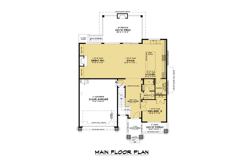 Dream House Plan - Floor Plan - Main Floor for Contemporary House Plan #1066-210 - 5 bed, 3 bath