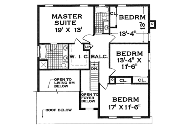 Dream House Plan - Floor Plan - Upper Floor for Farmhouse House Plan #3-198 - 4 bed, 2.5 bath