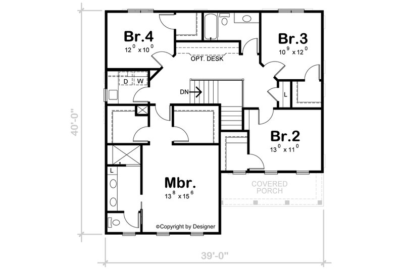 Farmhouse Style House Plan - 4 Beds 2.5 Baths 2134 Sq Ft Plan #20-2545 