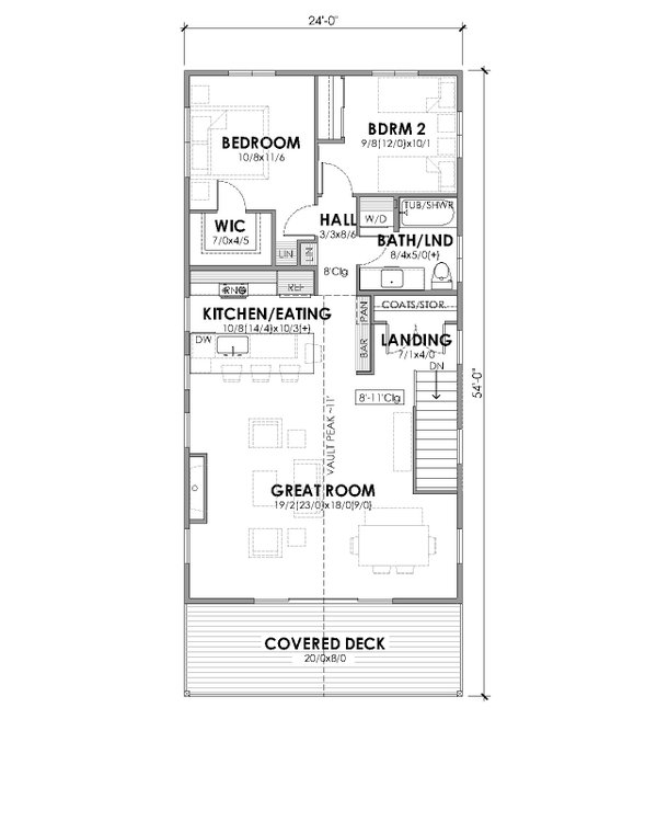 Country Floor Plan - Upper Floor Plan #1105-11