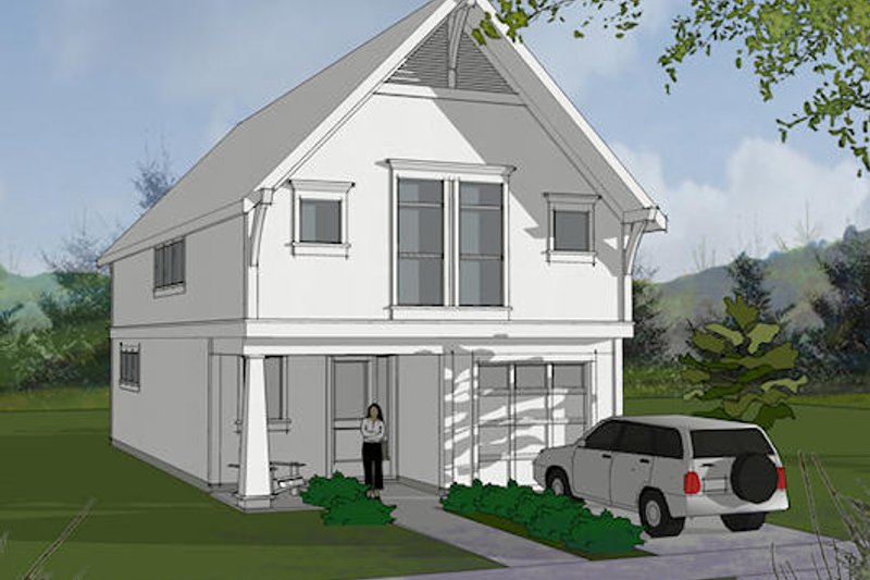 House Blueprint - Exterior - Front Elevation 3 for Craftsman House Plan #48-490 - 3 bed, 2.5 bath