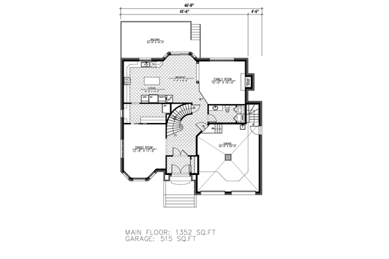 Floor Plan - Main Floor for Cottage House Plan #138-385 - 4 bed, 2.5 bath