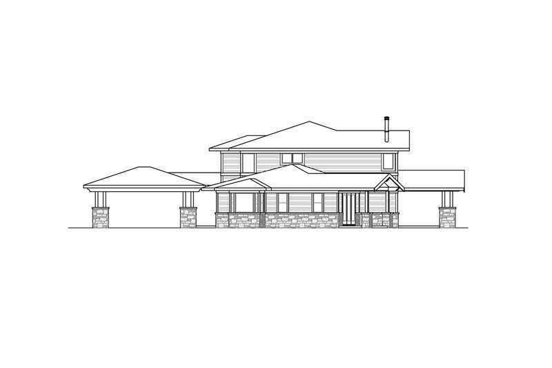 Architectural House Design - Exterior - Other Elevation 1 for Prairie House Plan #124-1107 - 4 bed, 2.5 bath