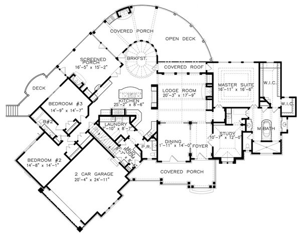 Craftsman Floor Plan - Main Floor Plan #54-551