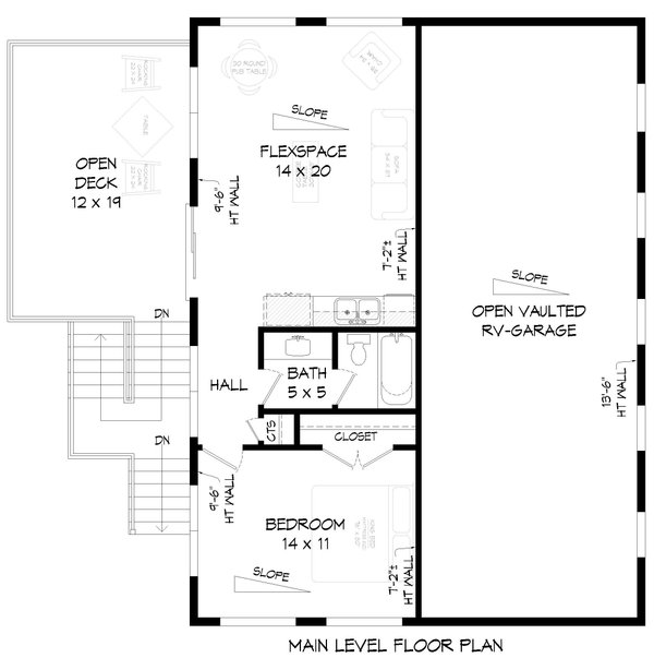 Contemporary Floor Plan - Upper Floor Plan #932-1185