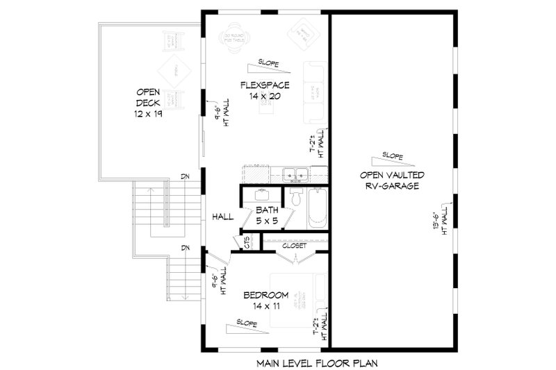 Home Plan - Floor Plan - Upper Floor for Contemporary House Plan #932-1185 - 1 bed, 1.5 bath