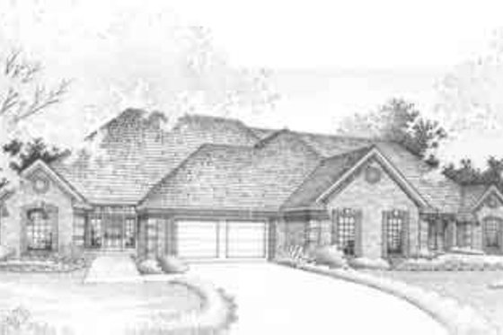 Exterior - Front Elevation for European House Plan #310-458 - 3 bed, 2 bath
