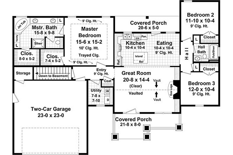 Dream House Plan - Bungalow style house plan, Craftsman design, main level floor plan